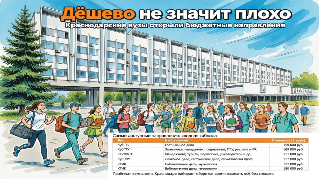 Дёшево не значит плохо. Краснодарские вузы открыли бюджетные направления